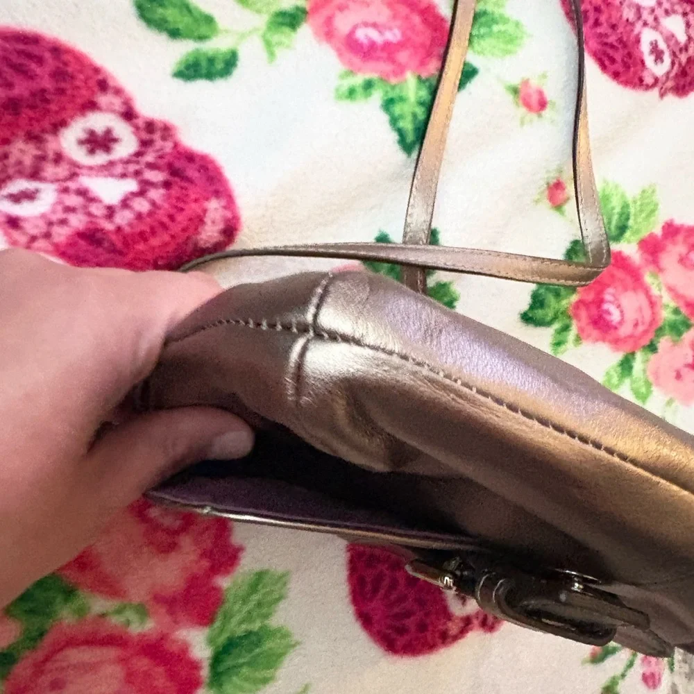 Coach Soho Gold Metallic Y2K Flap Crossbody Bag Purse EUC - Picture 12 of 14